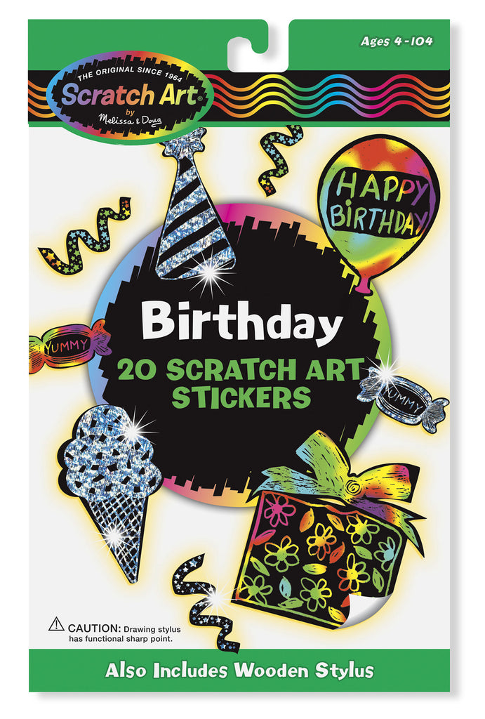 Melissa & Doug Birthday Scratch Art Stickers 5828