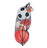 Melissa & Doug Sports Throw Pillows With Mesh Storage Bag - Plush Basketball, Baseball, Soccer Ball, and Football