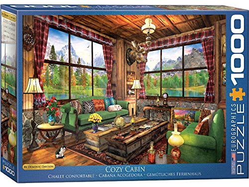 EuroGraphics 6000-5377 (EURHR) Cozy Cabin by Dominic Davison 1000Piece Puzzle 1000Piece Jigsaw Puzzle, 19.25" x 26.5"