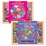 Melissa & Doug Sweet Hearts and Butterfly Friends Bead Set of 2 - 250+ Wooden Beads