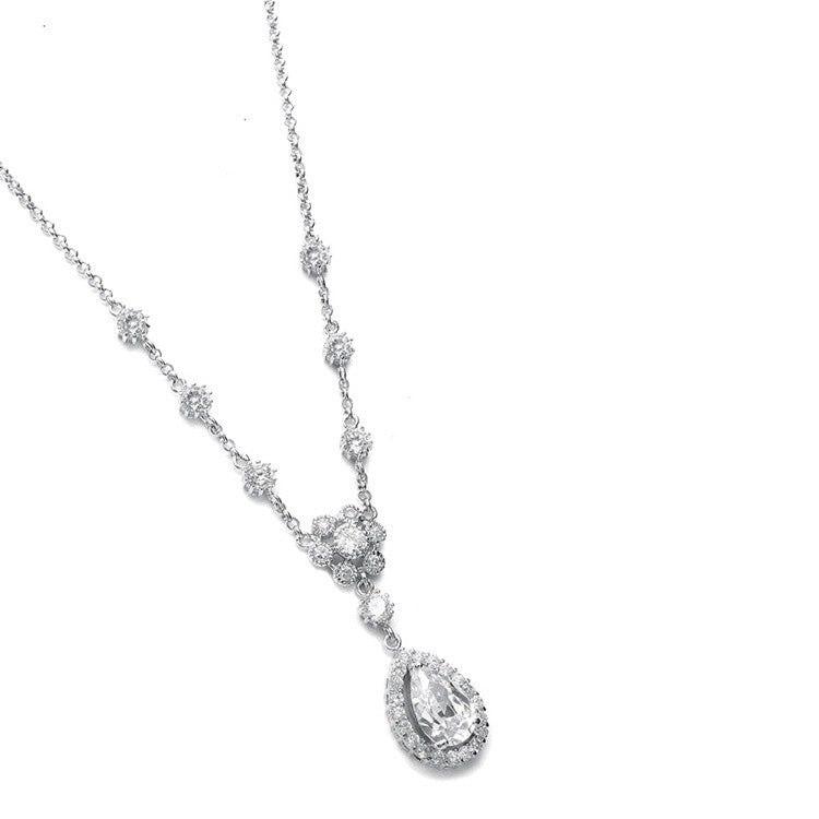 Cubic Zirconia Pendant with pear shaped Drop 689N-S