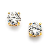 Round Cubic Zirconia Stud Earrings