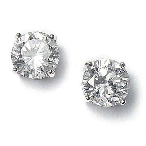 Round Cubic Zirconia Stud Earrings