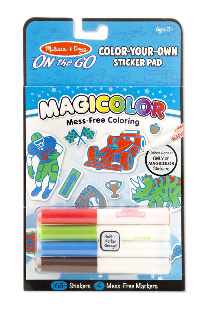 Melissa & Doug On the Go Magicolor Color-Your-Own Sticker Pad - Vehicles, Sports, and Dinosaurs