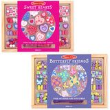 Melissa & Doug Sweet Hearts and Butterfly Friends Bead Set of 2 - 250+ Wooden Beads