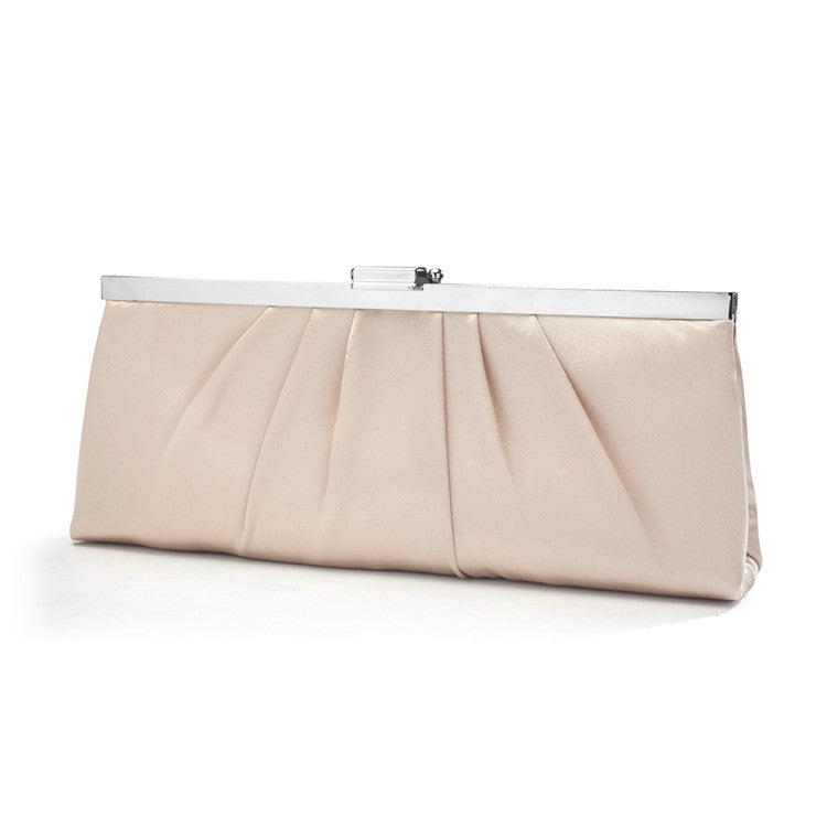 Sleek Framed Satin Wedding Purse in Champagne Satin 769EB-CH