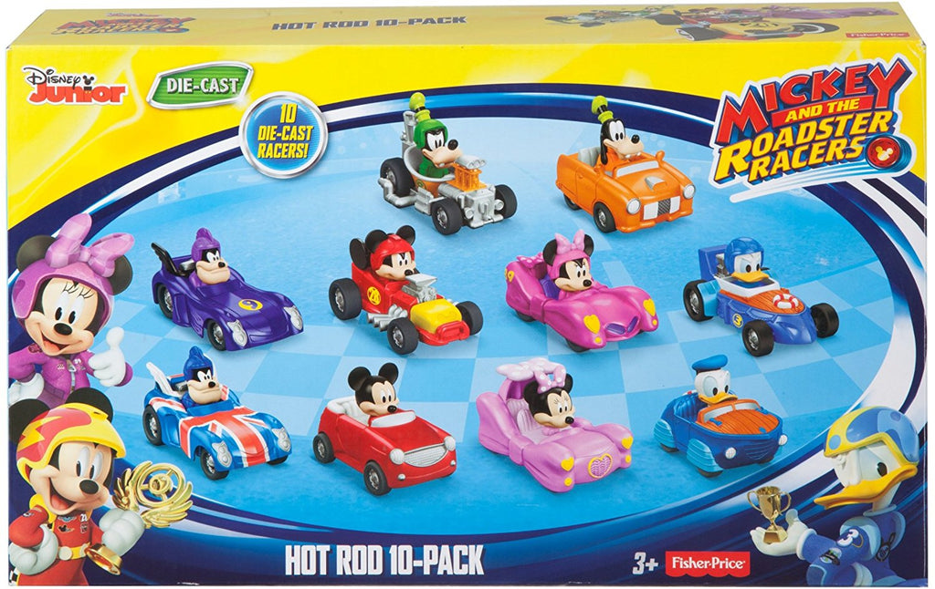 Fisher-Price Disney Mickey & the Roadster Racers Hot Rod Vehicles, 10 Pack Toy FTH09