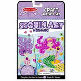 Melissa & Doug On the Go Sequin Art Craft Activity Set: 500+ Sequins and Gems and 4 Scenes - Mermaids