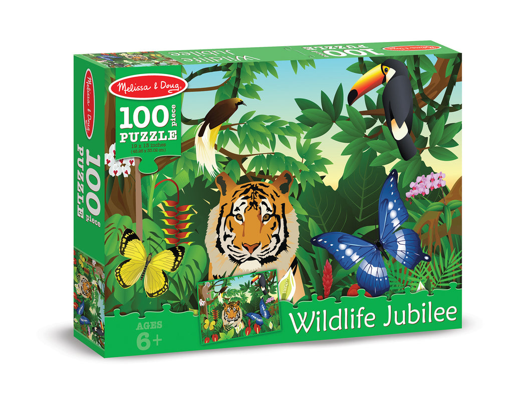 Melissa Doug 0100 pc Wildlife Jubilee Cardboard Jigsaw 8940