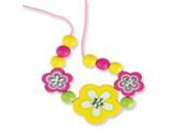 Melissa & Doug Decorate-Your-Own Wooden Flower Bead Jewelry-Making Craft Kit