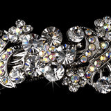 Pretty Rhodium Silver Rhinestone & AB Barrette 1166