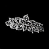 Rhodium Silver Clear Rhinestone Swirl Barrette 250