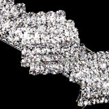 Silver Clear Zigzag Rhinestone Barrette 70956