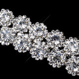 Silver Rhinestone Flower Barrette 70994