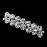 Silver Rhinestone Flower Barrette 70994