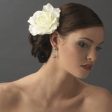 Classic Ravish Diamond White Rose Flower Hair  Clip 416