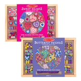 Melissa & Doug Sweet Hearts and Butterfly Friends Bead Set of 2 - 250+ Wooden Beads