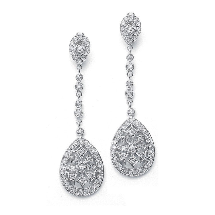 Graceful Faux Marcasite Dangle Earrings E017