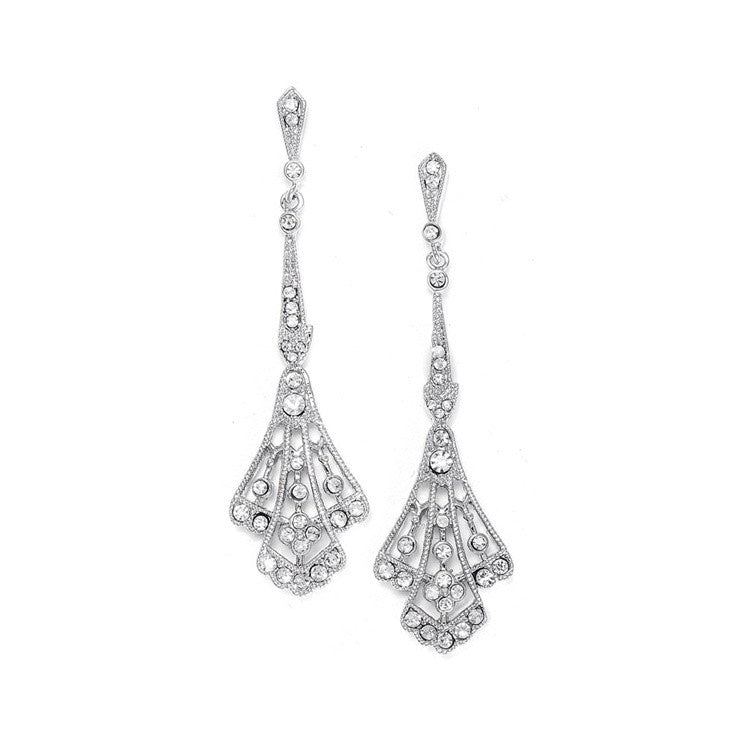 Cubic Zirconia Vintage Bridal Earrings E057