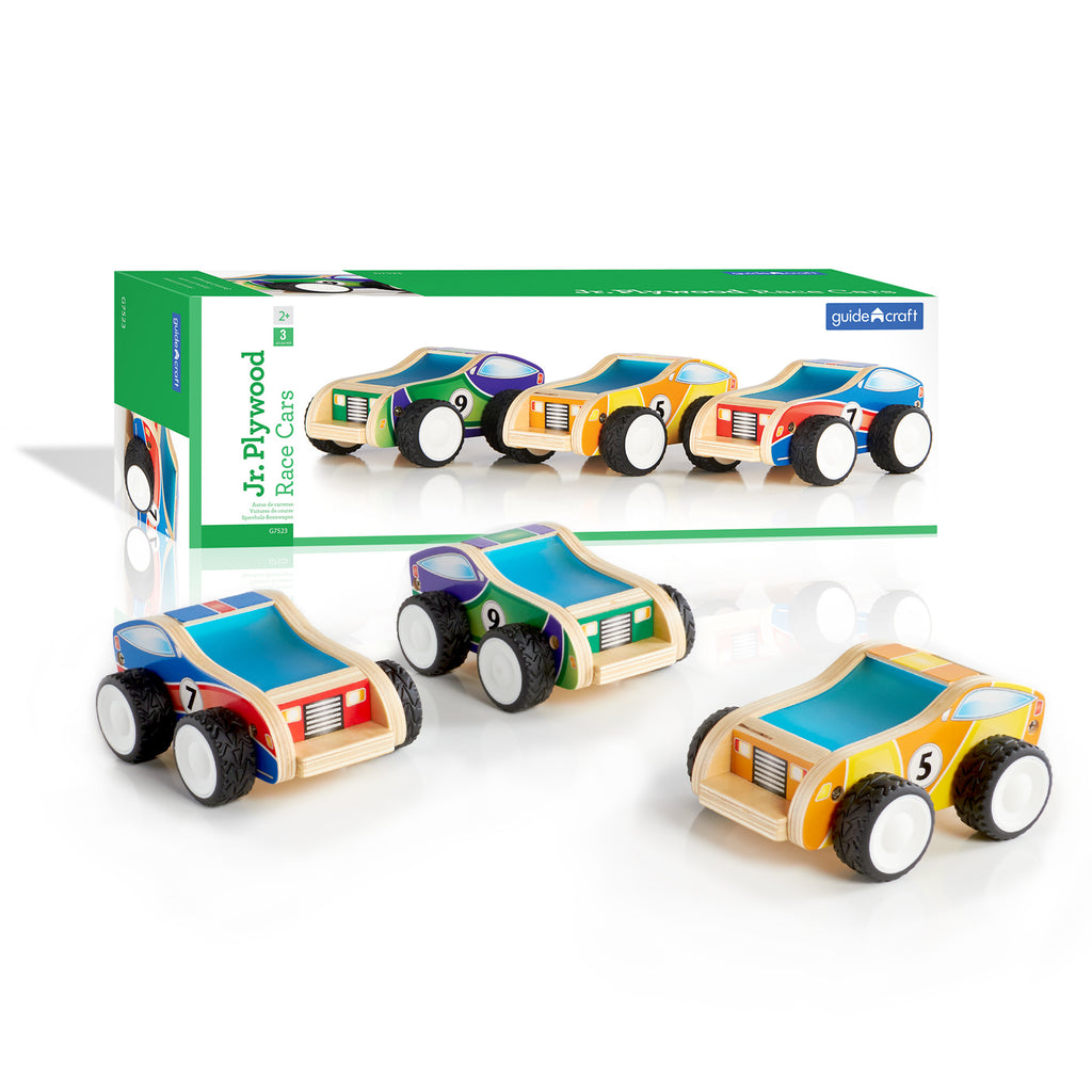 Guidecraft Jr Plywood Race Cars 3 Pieces G7523