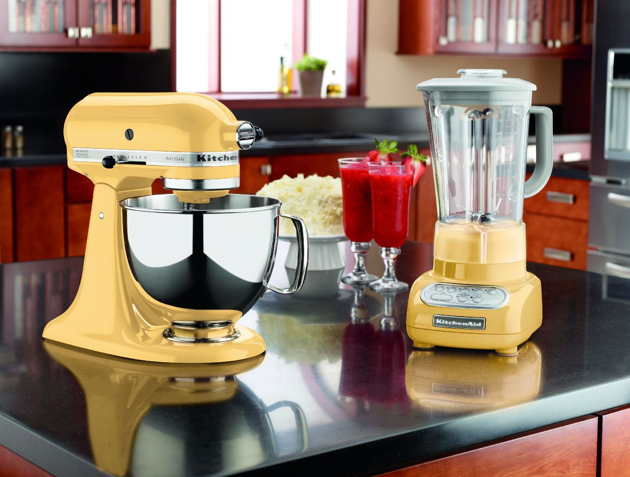 KitchenAid KSM150PSMY Artisan Series 5-Qt. Stand Mixer with Pouring Shield  - Majestic Yellow - Trademark Retail