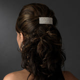 Silver Clear Rhinestone Hair Barrette 1130