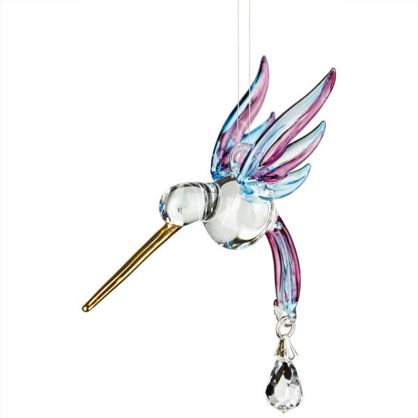 Woodstock Fantasy Glass Hummingbird - Winter Blue CHBL