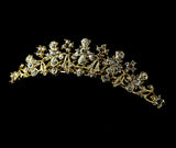 Headpiece Comb 1114 Silver Floral Crystal