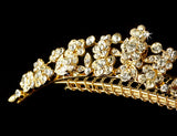 Princess Gold or Silver Plated Floral Bridal Comb 4169