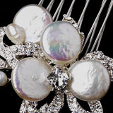 Silver Keshi Pearl Hair Comb 912