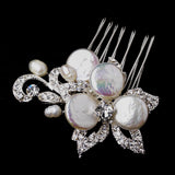 Silver Keshi Pearl Hair Comb 912