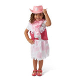 Melissa & Doug Cowgirl Role Play Costume Set (5pcs) - Skirt, Hat, Vest, Badge, Scarf, Adult Unisex, Size: Small, Gold/Pink/White