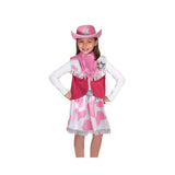 Melissa & Doug Cowgirl Role Play Costume Set (5pcs) - Skirt, Hat, Vest, Badge, Scarf, Adult Unisex, Size: Small, Gold/Pink/White